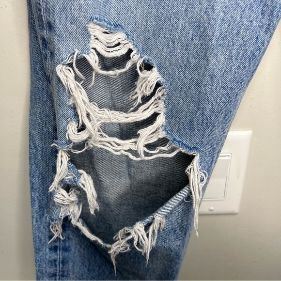 Agolde 90's Mid Rise Loose Fit Size 24 Distressed Baggy 100% Cotton Button Fly - Picture 7 of 16